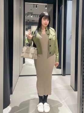 「ARMANI EXCHANGE（アルマーニエクスチェンジ）の【A|X アルマーニ エクスチェンジ】WE ベルトデザイン サボシューズ（その他シューズ、ホワイト系）」を使った、Sanamさん（レディース・168cm）の夏コーディネート