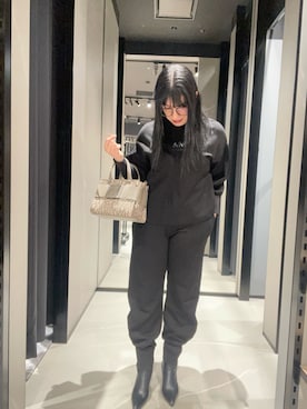 「ARMANI EXCHANGE（アルマーニエクスチェンジ）のアイテム」を使った、Sanamさん（レディース・168cm）の冬コーディネート