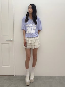 「アイテム（ソックス/靴下）」を使った、shioriさん（レディース・168cm）の夏コーディネート