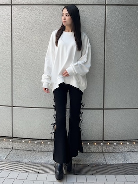 「GYDA（ジェイダ）のアイテム（その他パンツ）」を使った、shioriさん（レディース・168cm）の夏コーディネート