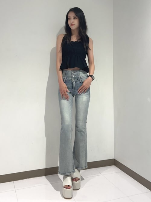 NEWハイウエストBACKクロスフレアパンツ
