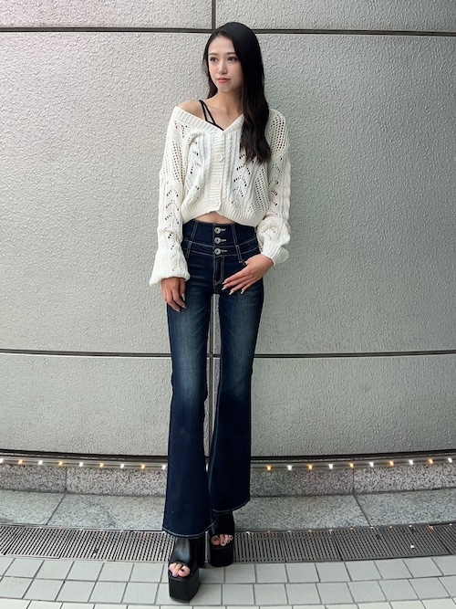 2WAYメッシュブリーチニットトップス