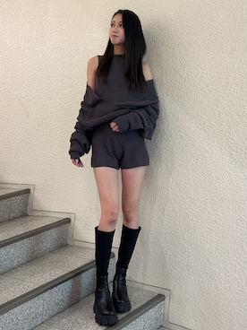 「アイテム（つなぎ/オールインワン）」を使った、shioriさん（レディース・168cm）の秋コーディネート