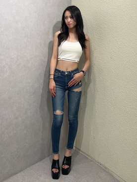 「GYDA（ジェイダ）のアイテム」を使った、shioriさん（レディース・168cm）の夏コーディネート