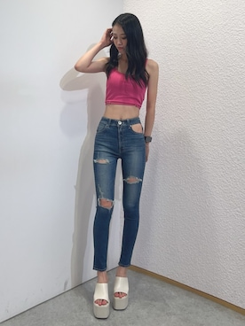 「アイテム（キャミソール）」を使った、shioriさん（レディース・168cm）の夏コーディネート