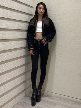 「アイテム（スイムグッズ）」を使った、shioriさん（レディース・168cm）の秋コーディネート