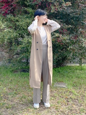 「classicalelf（クラシカルエルフ）のアイテム（スラックス）」を使った、まいさん（レディース・164cm）の春コーディネート
