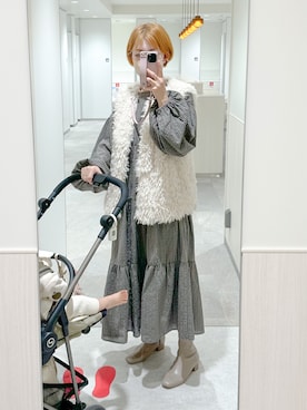 「apres jour mignon（アプレジュールミニョン）のアイテム（ワンピース/ドレス）」を使った、まいさん（レディース・164cm）の秋コーディネート