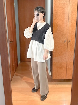 「classicalelf（クラシカルエルフ）のアイテム（スラックス）」を使った、まいさん（レディース・164cm）の秋コーディネート