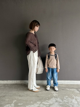 「OMNES（オムネス）のアイテム（パンツ）」を使った、まいさん（レディース・164cm）の夏コーディネート