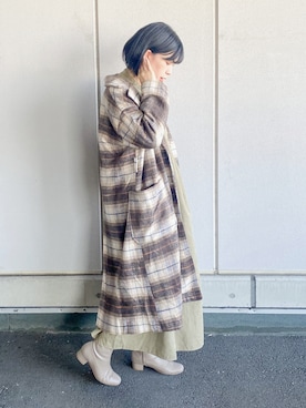 「ECRIRE（エクリール）のアイテム（チェスターコート）」を使った、まいさん（レディース・164cm）の冬コーディネート