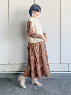 「I_am（アイアム）のアイテム」を使った、まいさん（レディース・164cm）の冬コーディネート