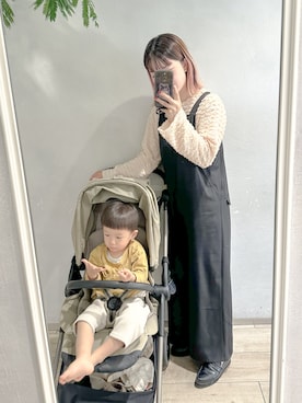 「DISCOAT（ディスコート）のアイテム（サロペット/オーバーオール）」を使った、まいさん（レディース・164cm）の秋コーディネート