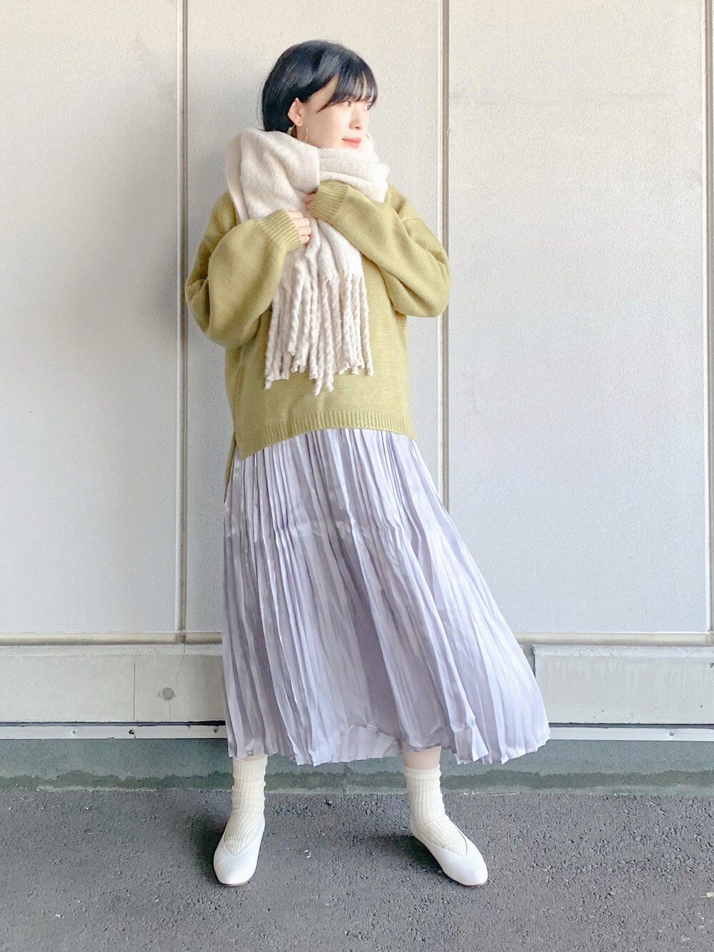「秋のコーデ、カラーニット、もこもこ、プリーツスカート、休日コーデ、大人女子、シンプルコーデ、GRL、FELISSIMO、カジュアルコーデ、ゆるコーデ、オトナカジュアル、ニットコーデ、Ciena、styledoor」｜「IG:mai1220のアイテム（その他、その他）」を使った、まいさん（レディース・164cm）の秋コーディネートの1枚目の写真