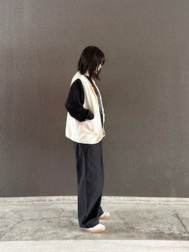 「アイテム（ベスト）」を使った、まいさん（レディース・164cm）の秋コーディネート