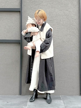 「ファーベスト」｜「アイテム（ステンカラーコート）」を使った、まいさん（レディース・164cm）の秋コーディネート