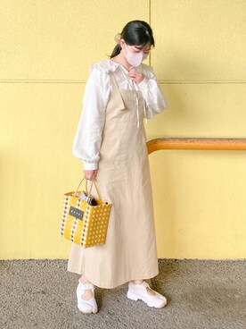 「mline（エムライン）のアイテム（ワンピース/ドレス）」を使った、まいさん（レディース・164cm）の夏コーディネート