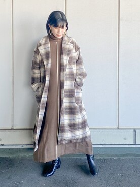 「ECRIRE（エクリール）のアイテム（チェスターコート）」を使った、まいさん（レディース・164cm）の秋コーディネート