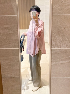 「classicalelf（クラシカルエルフ）のアイテム（スラックス）」を使った、まいさん（レディース・164cm）の春コーディネート