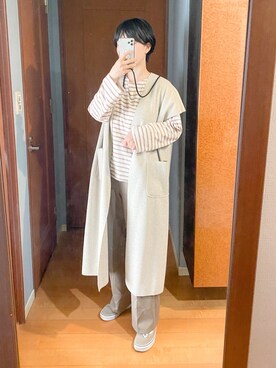 「classicalelf（クラシカルエルフ）のアイテム（スラックス）」を使った、まいさん（レディース・164cm）の春コーディネート