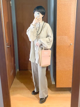 「classicalelf（クラシカルエルフ）のアイテム（スラックス）」を使った、まいさん（レディース・164cm）の春コーディネート