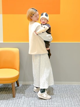 「息子コーデ」｜「アイテム（ワンピース/ドレス）」を使った、まいさん（レディース・164cm）の冬コーディネート