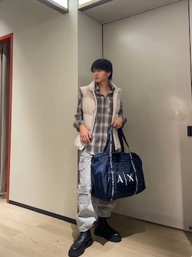 「アイテム（ダウンジャケット/コート）」を使った、S.HIDEKIさん（メンズ・176cm）の秋コーディネート