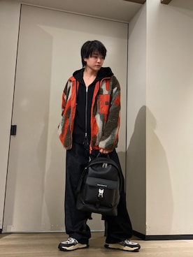 「アイテム（ブルゾン、オレンジ系）」を使った、S.HIDEKIさん（メンズ・176cm）の秋コーディネート