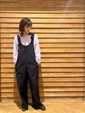 「studio CLIP（スタディオクリップ）のアイテム（オールインワン・サロペット）」を使った、nakariさん（レディース・164cm）の春コーディネート