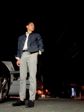 「アイテム（ローファー、ブルー系）」を使った、ころすけさん（メンズ・170cm）の秋コーディネート