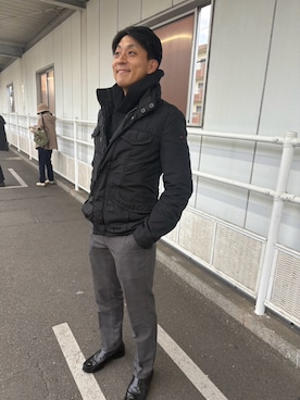 「アイテム（ナイロンジャケット）」を使った、ころすけさん（メンズ・170cm）の冬コーディネート