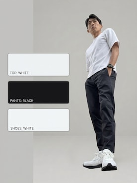 「UNIQLO（ユニクロ）のアイテム（Tシャツ/カットソー、ホワイト系）」を使った、ころすけさん（メンズ・170cm）の秋コーディネート