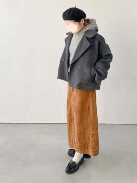「SUGAR BISKET（シュガービスケット）のアイテム（ジャケット/アウター）」を使った、le_yumeさん（レディース・153cm）の秋コーディネート