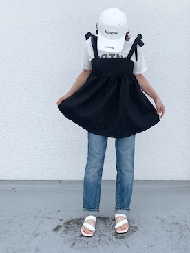 「SUGAR BISKET（シュガービスケット）のアイテム（キャミソール）」を使った、le_yumeさん（レディース・153cm）の夏コーディネート