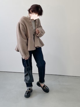 「新星WEARISTAにエントリー」｜「アイテム（その他アウター）」を使った、le_yumeさん（レディース・153cm）の冬コーディネート