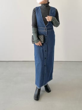 「重ね着ベストシーズン」｜「アイテム（ワンピース/ドレス）」を使った、le_yumeさん（レディース・153cm）の秋コーディネート