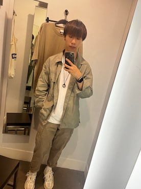 「GU（ジーユー）のアイテム（ミリタリージャケット）」を使った、nam1018🇭🇰さん（メンズ・172cm）の春コーディネート
