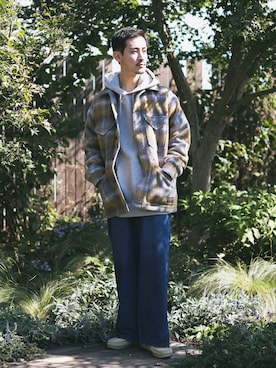 「PENDLETON（ペンドルトン）のアイテム（ジャケット/アウター）」を使った、シュンさん（メンズ・173cm）の秋コーディネート