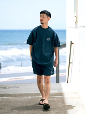 「MALIBU SHIRTS（マリブシャツ）のアイテム」を使った、シュンさん（メンズ・173cm）の夏コーディネート