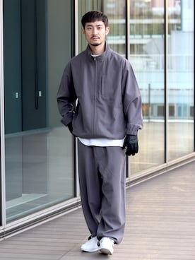 「セットアップスタイル」｜「アイテム（ブルゾン）」を使った、シュンさん（メンズ・173cm）の冬コーディネート