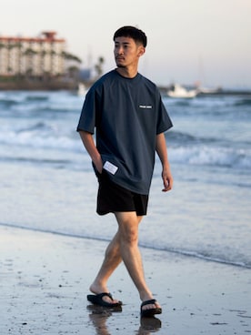 「MALIBU SHIRTS（マリブシャツ）のアイテム」を使った、シュンさん（メンズ・173cm）の夏コーディネート