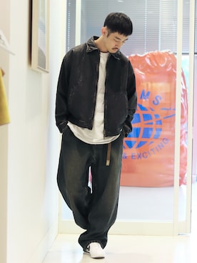 「BEAMS（ビームス）のアイテム（ブルゾン）」を使った、シュンさん（メンズ・173cm）の夏コーディネート