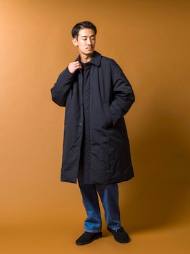 「B:MING by BEAMS（ビーミングバイビームス）のアイテム（ステンカラーコート）」を使った、シュンさん（メンズ・173cm）の秋コーディネート