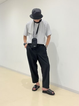 「NANO universe（ナノユニバース）のアイテム（帽子）」を使った、imamura0220さん（メンズ・180cm）の夏コーディネート