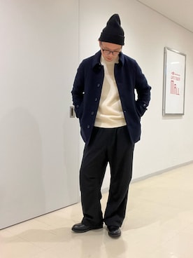 「NANO universe（ナノユニバース）のアイテム（ピーコート）」を使った、imamura0220さん（メンズ・180cm）の秋コーディネート