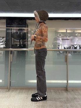 「OVERRIDE（オーバーライド）のアイテム（ハット）」を使った、はなさん（レディース・151cm）の秋コーディネート