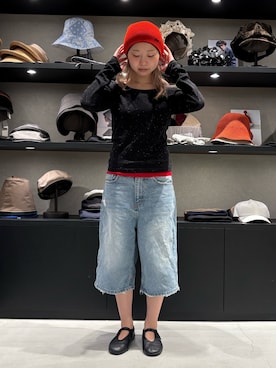 「arth（アース）のアイテム（帽子）」を使った、はなさん（レディース・151cm）の秋コーディネート