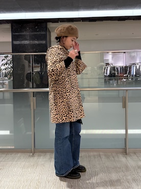 「アイテム（ハンチング/ベレー帽）」を使った、はなさん（レディース・151cm）の秋コーディネート