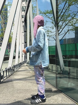 「春カラー」｜「アイテム（ニットキャップ/ビーニー）」を使った、はなさん（レディース・151cm）の春コーディネート