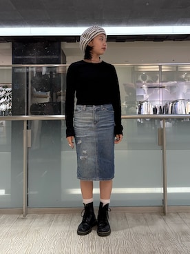 「アイテム（ハンチング/ベレー帽）」を使った、はなさん（レディース・151cm）の秋コーディネート
